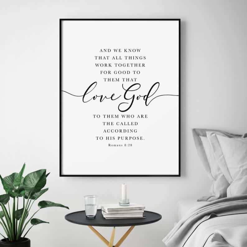 All Things Work Together for Good, Romans 8:28 | Single, Christian Wall Art, A2 at XILEF Art